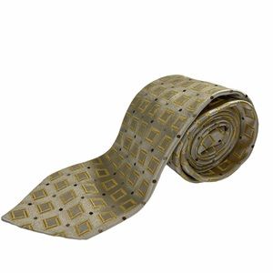 Hugo Boss 100% silk Tie gold made in ITALY necktie